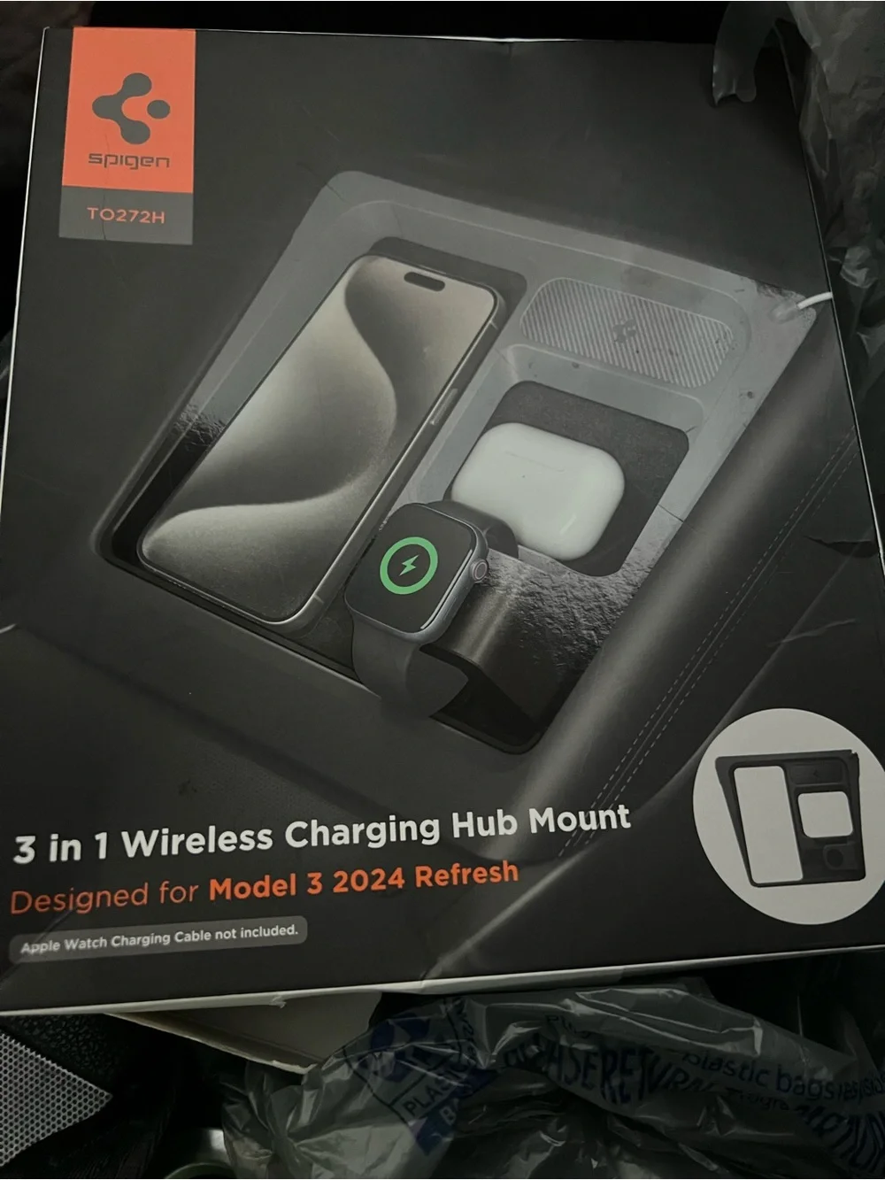 Spigen 3-in-1 Wireless Charging Hub Mount - Black